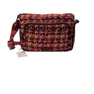 Vera Bradley Houndstooth Tweed Little Hipster Crossbody Frannie Crescent bag New